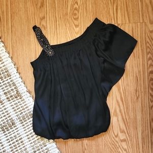 DO+BE Black embellished one shoulder Blouse